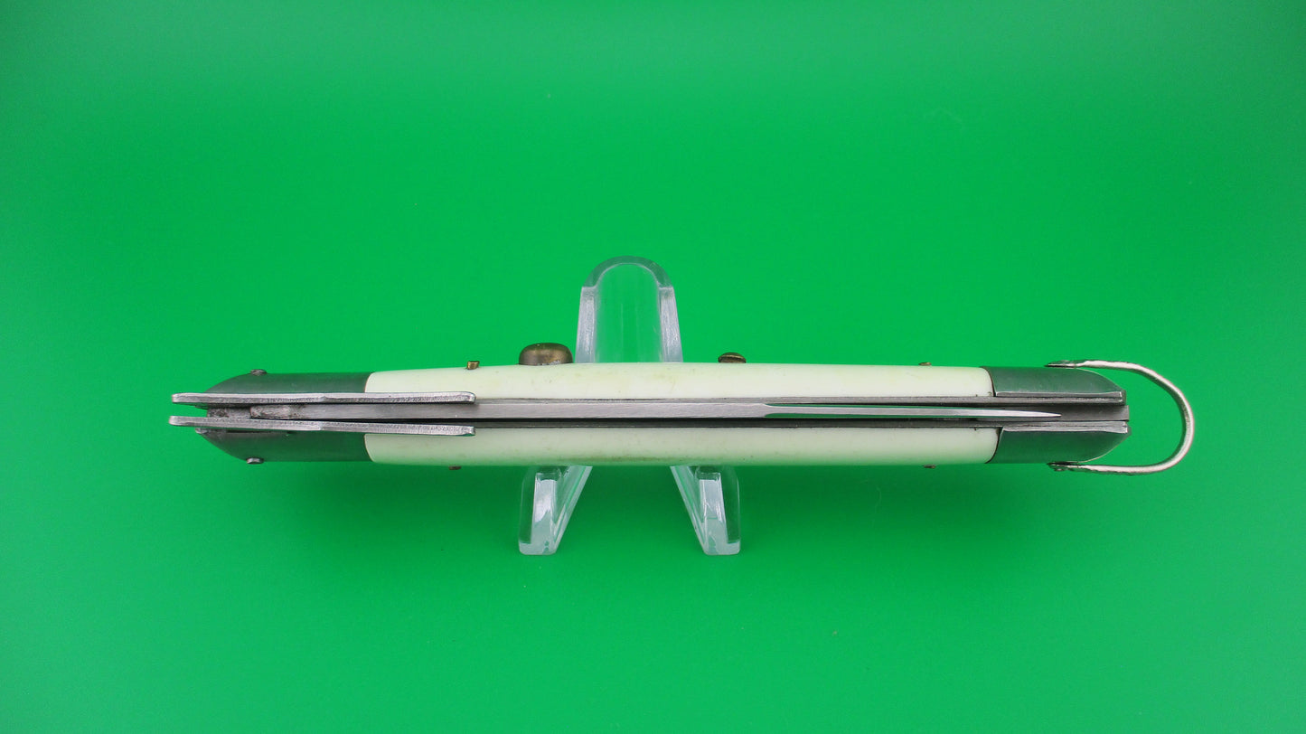 z RIZZUTO STAINLESS STEEL 11 inch Swing Guard Batwing White Vintage automatic knife