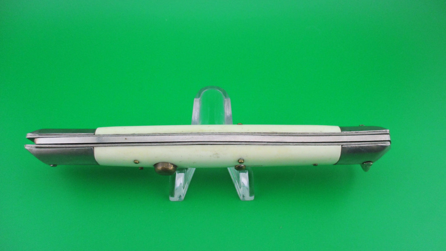 z RIZZUTO STAINLESS STEEL 11 inch Swing Guard Batwing White Vintage automatic knife