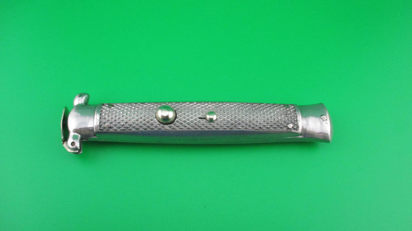 INOX BREVETATTO 21cm Italian Trapdoor 1960s Checkered Aluminum automatic knife