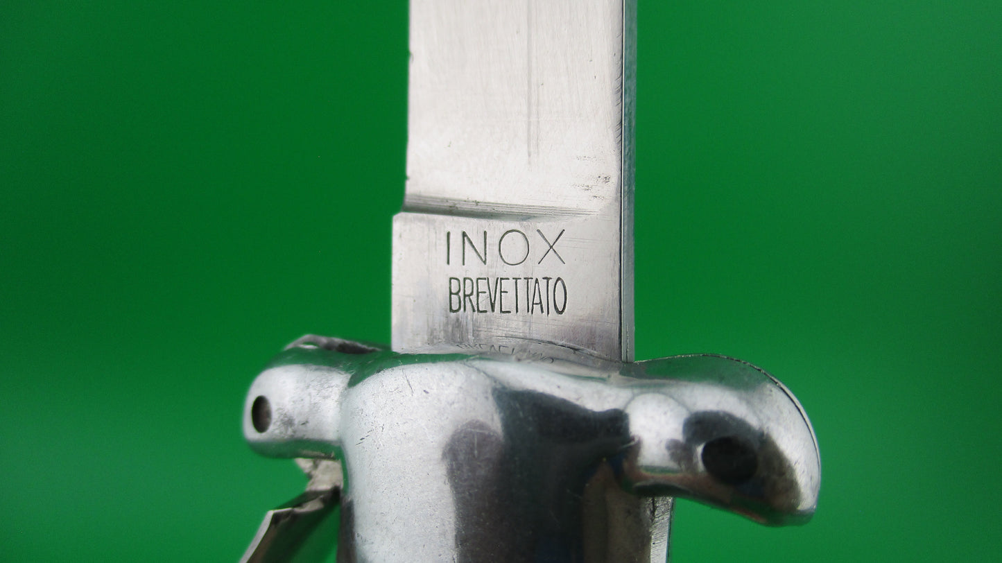 INOX BREVETATTO 21cm Italian Trapdoor 1960s Checkered Aluminum automatic knife
