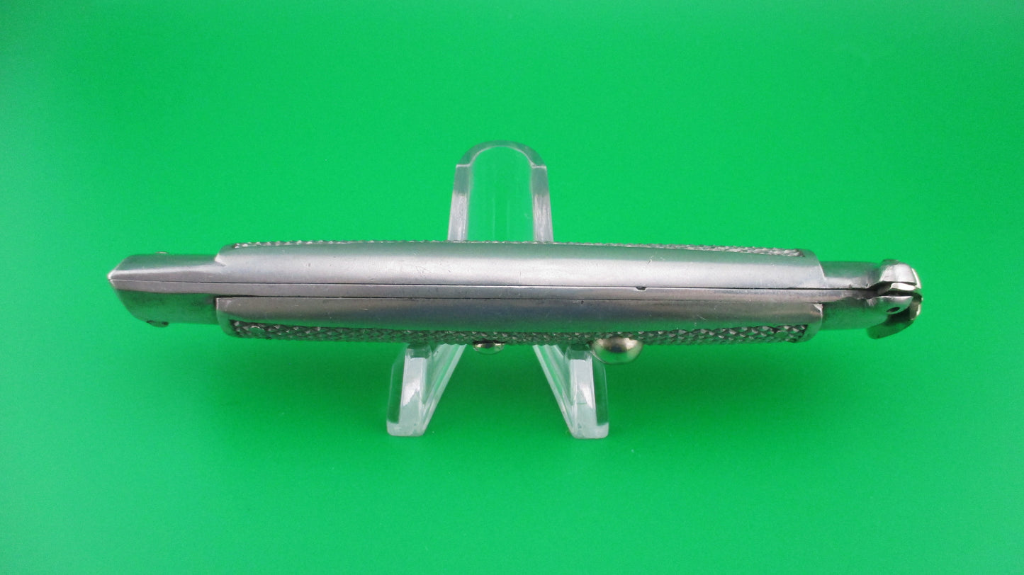 INOX BREVETATTO 21cm Italian Trapdoor 1960s Checkered Aluminum automatic knife