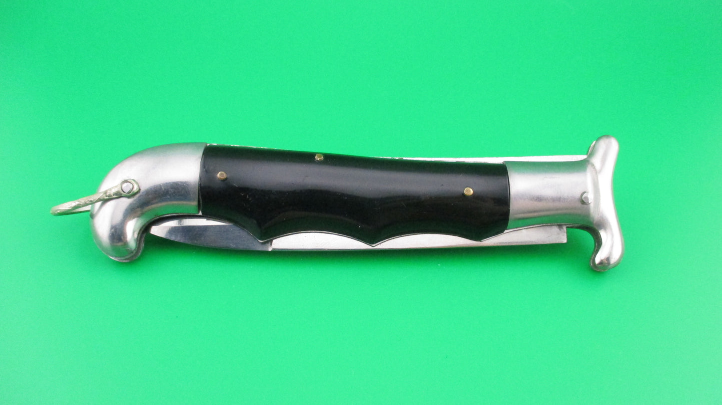 RIZZUTO ESTILETO MILANO STAINLESS STEEL 22cm RARE Black Knuckle fixed guard automatic knife