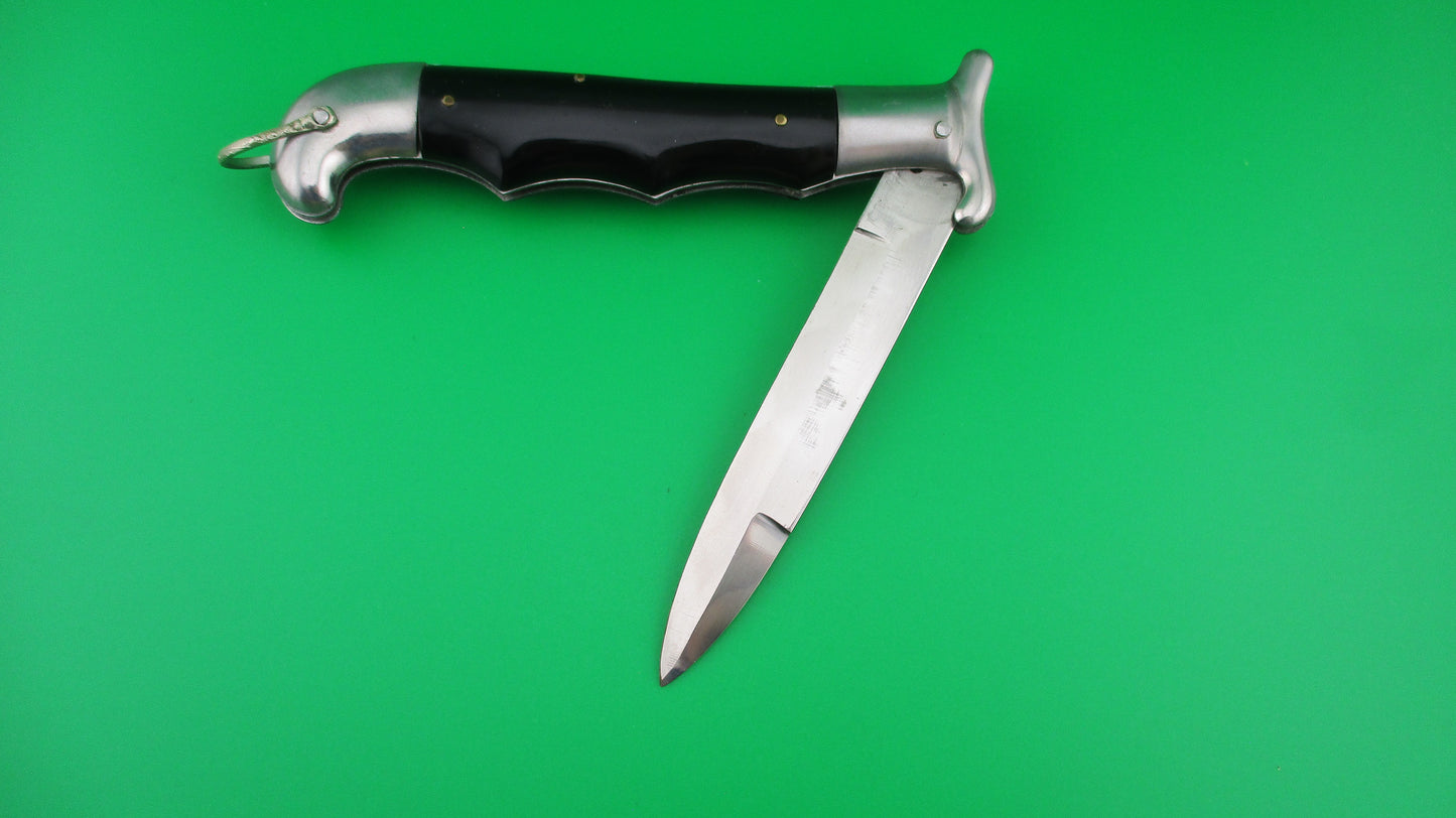 RIZZUTO ESTILETO MILANO STAINLESS STEEL 22cm RARE Black Knuckle fixed guard automatic knife
