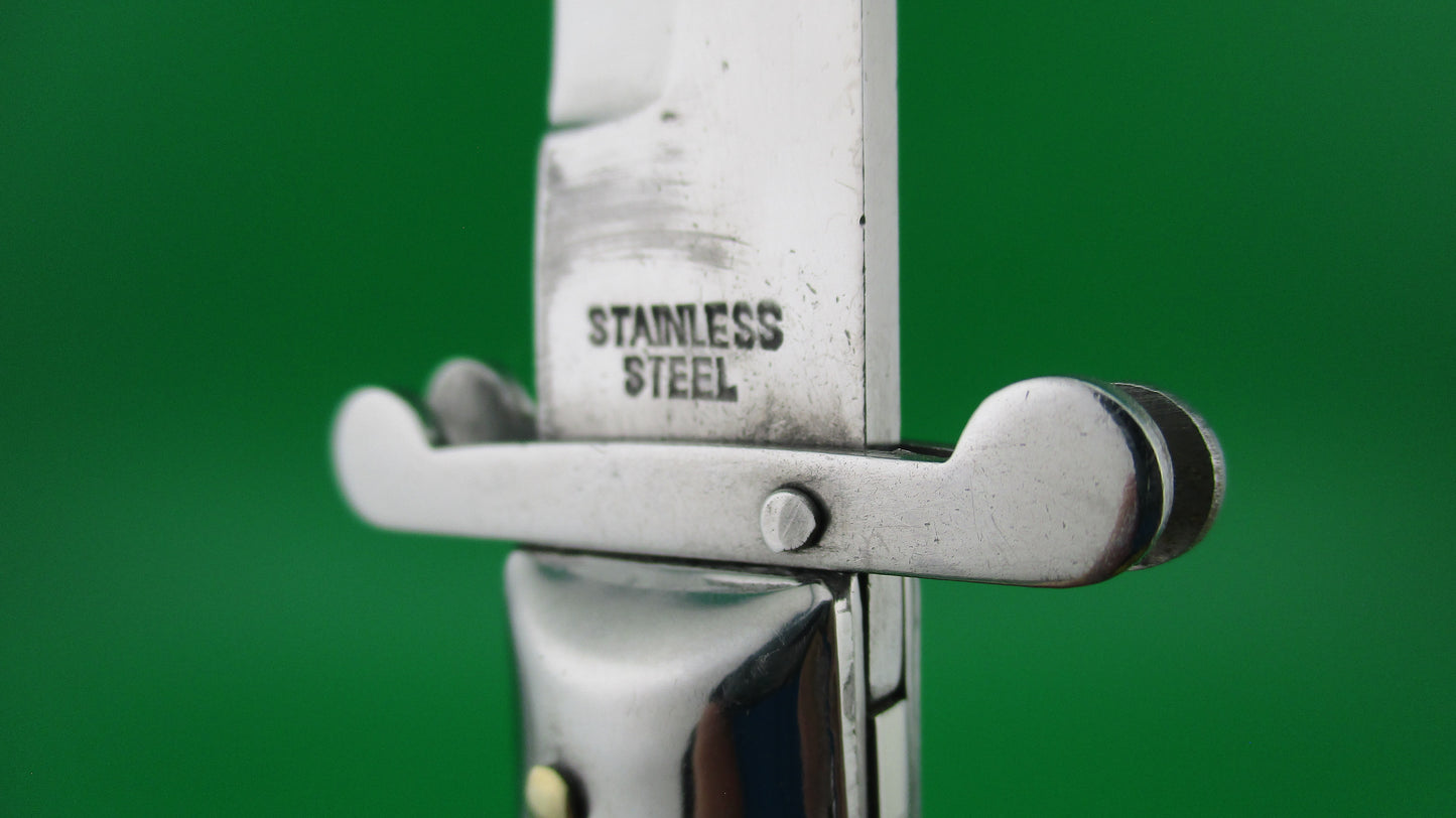 z RIZZUTO ESTILETO MILANO STAINLESS STEEL 11 inch Swing Guard Batwing Stag Vintage automatic knife