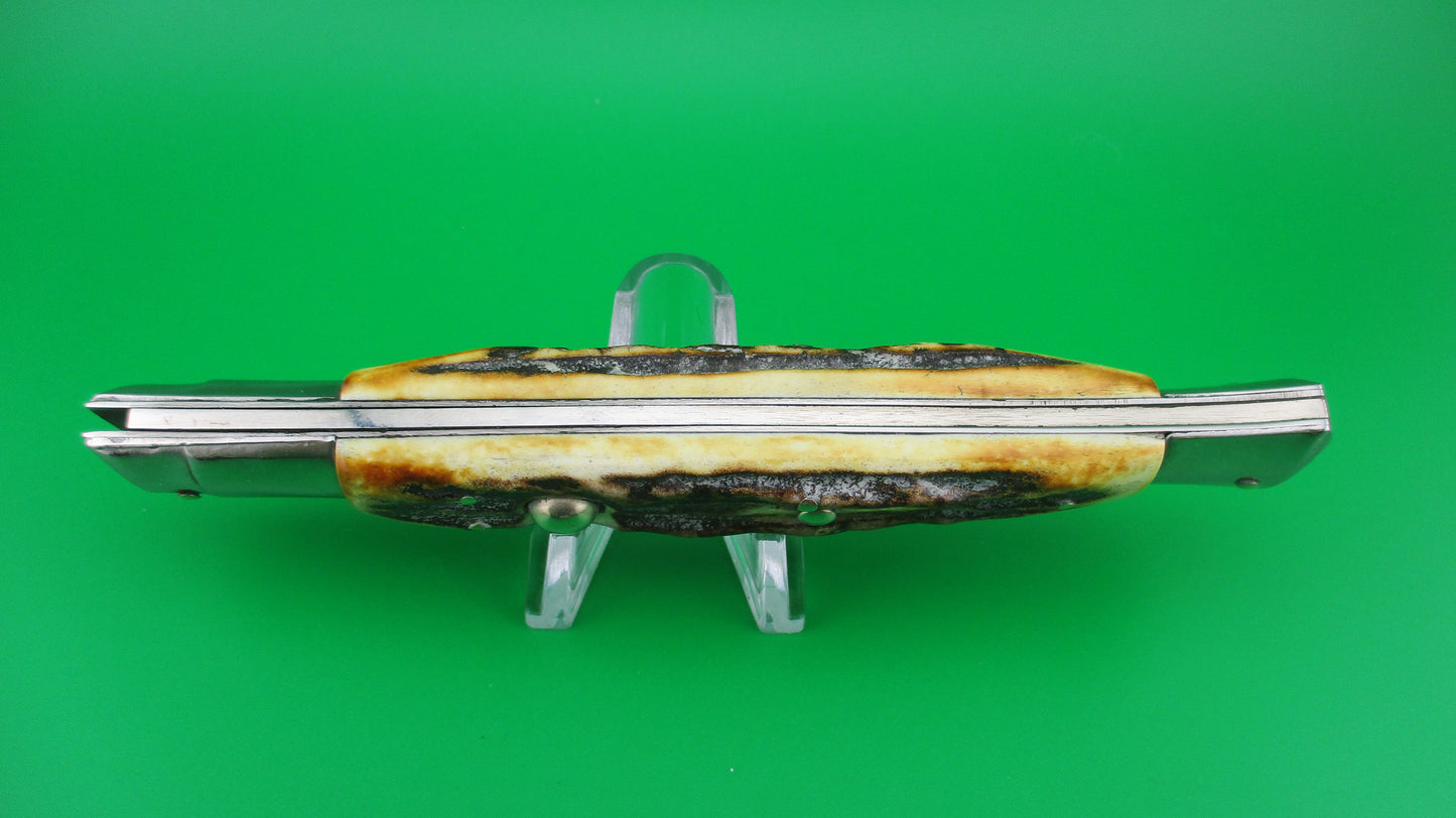z RIZZUTO ESTILETO MILANO STAINLESS STEEL 11 inch Swing Guard Batwing Stag Vintage automatic knife