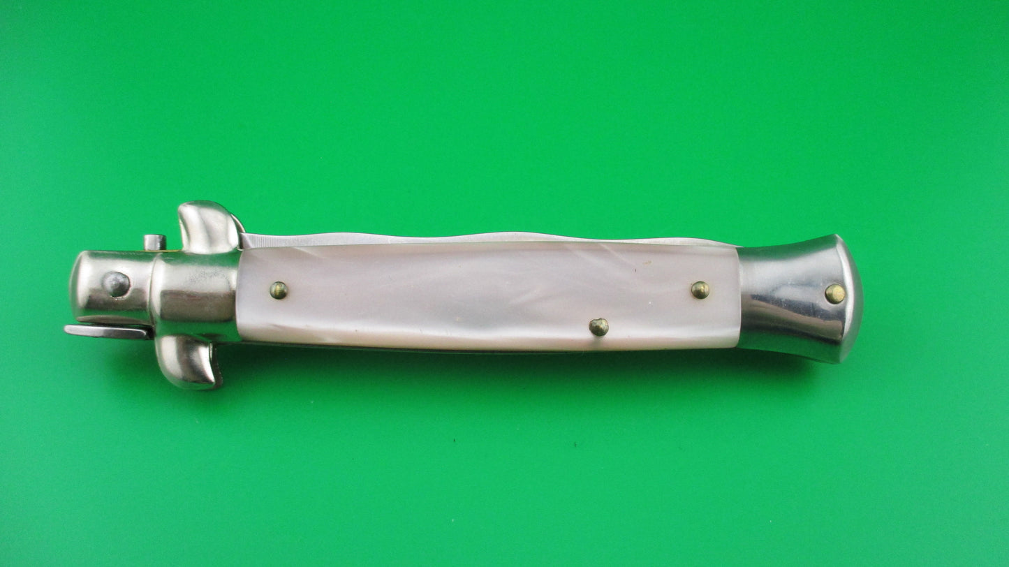 z ITALY INOX 23cm Italian KRIS Pearlex Pink swivel bolster vintage automatic knife