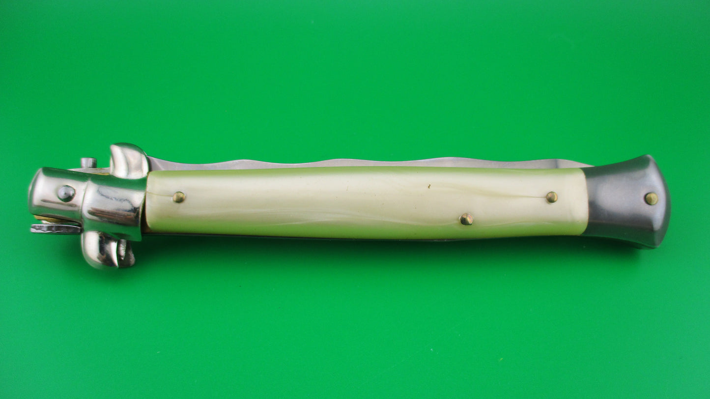 z ITALY STAINLESS 28cm Italian Stiletto KRIS Yellowed Pearlex automatic knife