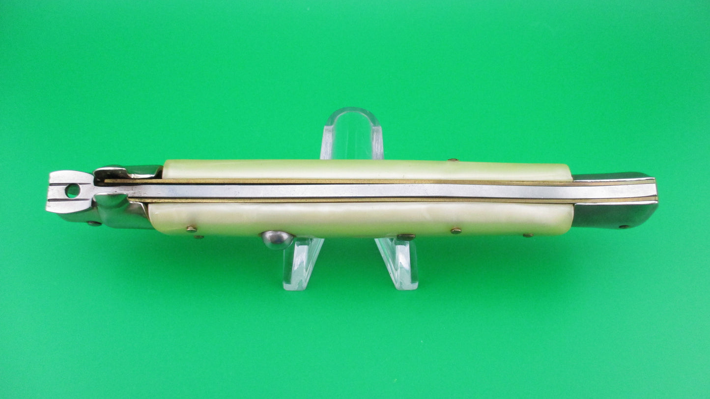 z ITALY STAINLESS 28cm Italian Stiletto KRIS Yellowed Pearlex automatic knife