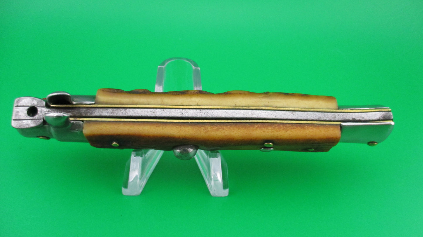 z INOX 22cm Italian Stiletto Stag swivel bolster vintage automatic knife