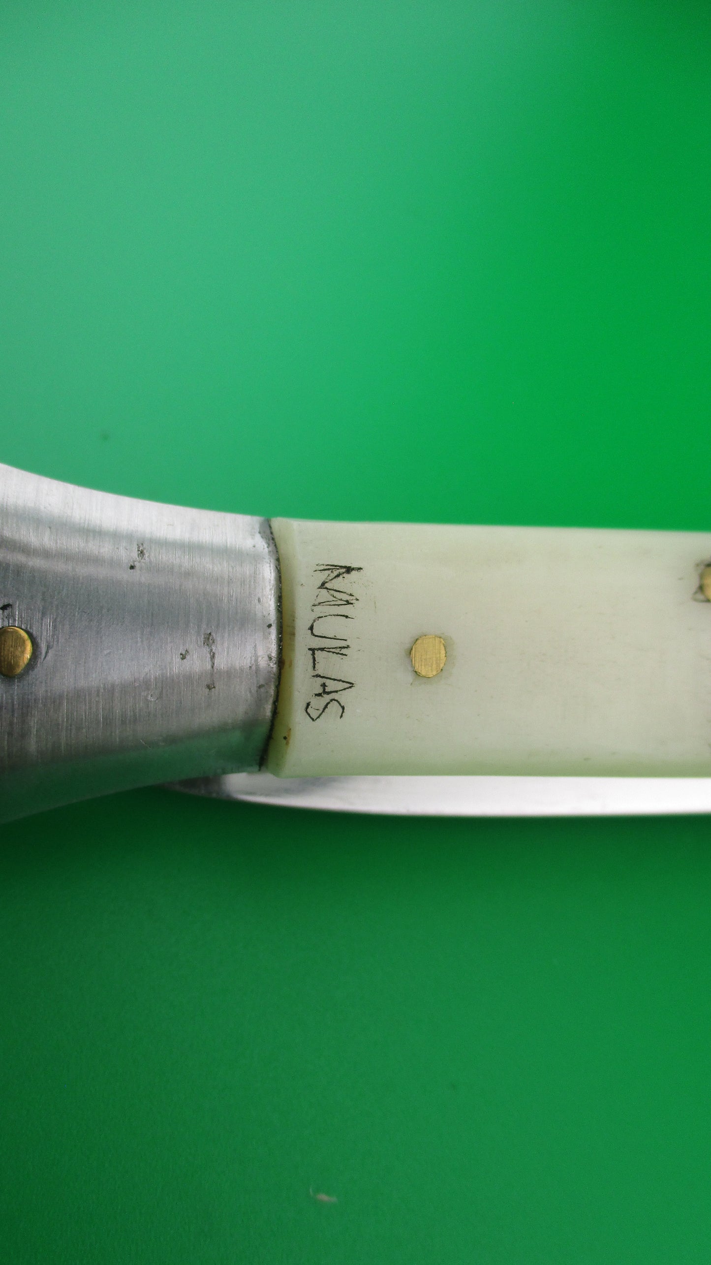 J INOX 28cm Italian Swivel bolster Scrimshaw Wolf & Moon automatic knife OSK MULAS