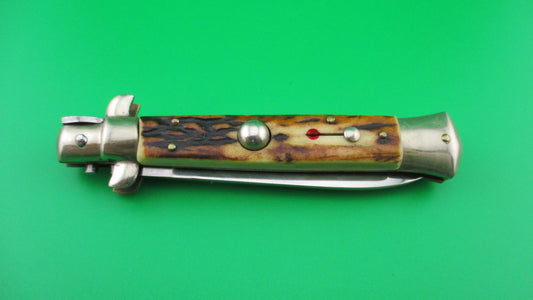 z Rostfrei IMPORT 20cm Italian Stag transitional stiletto switchblade