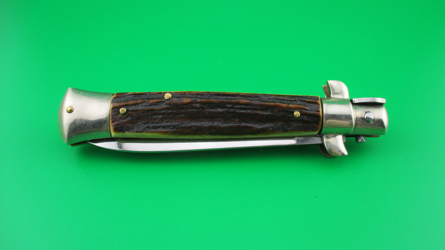 z Rostfrei IMPORT 20cm Italian Stag transitional stiletto switchblade