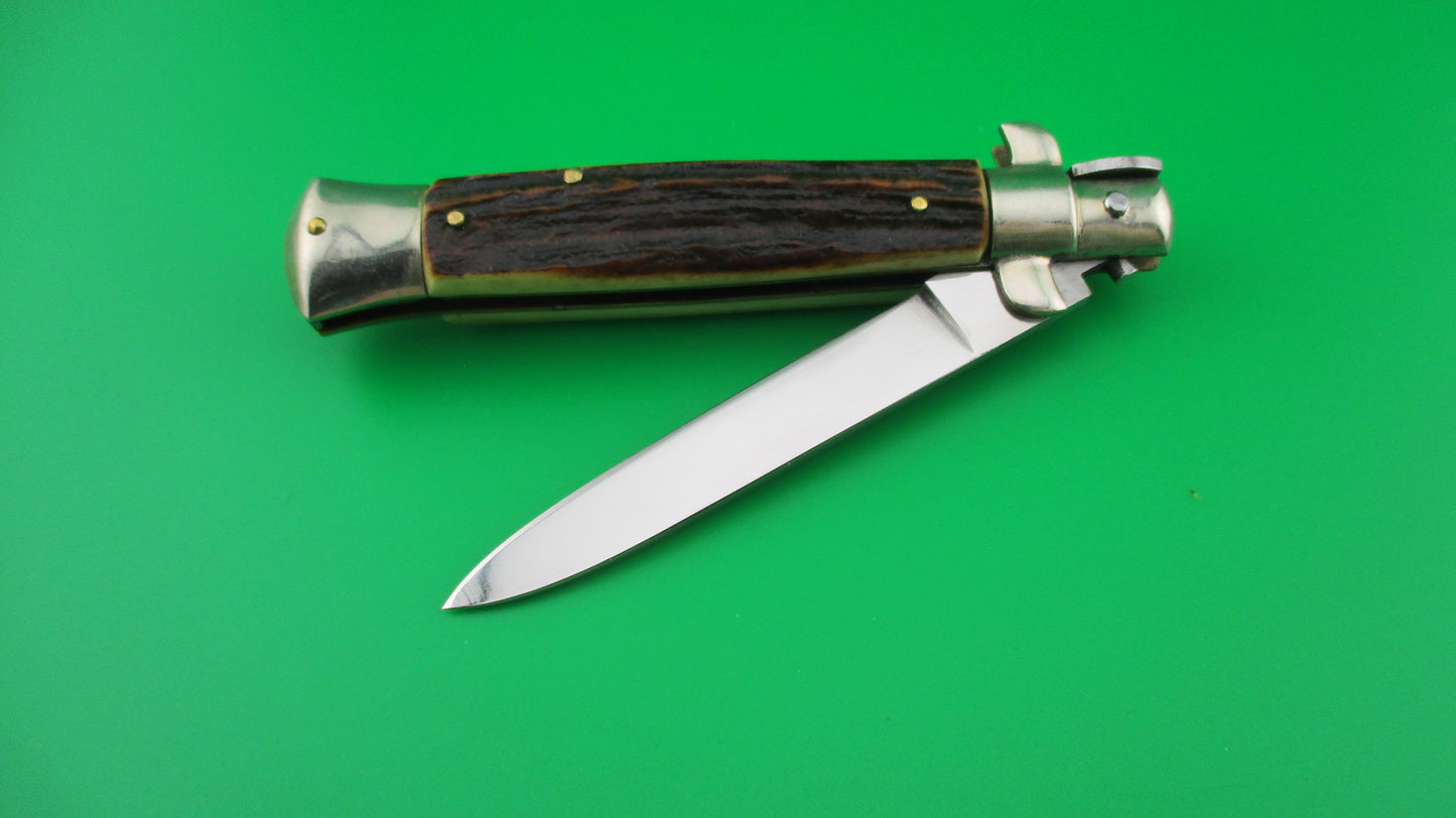 z Rostfrei IMPORT 20cm Italian Stag transitional stiletto switchblade