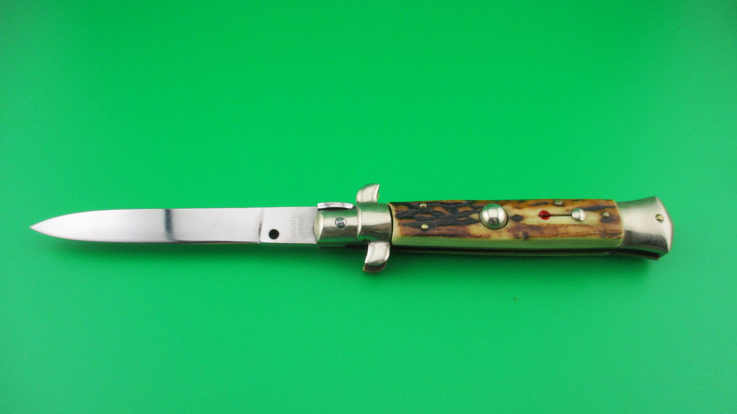 z Rostfrei IMPORT 20cm Italian Stag transitional stiletto switchblade