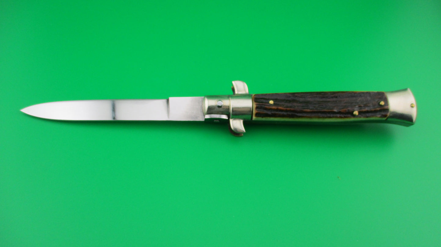 z Rostfrei IMPORT 20cm Italian Stag transitional stiletto switchblade