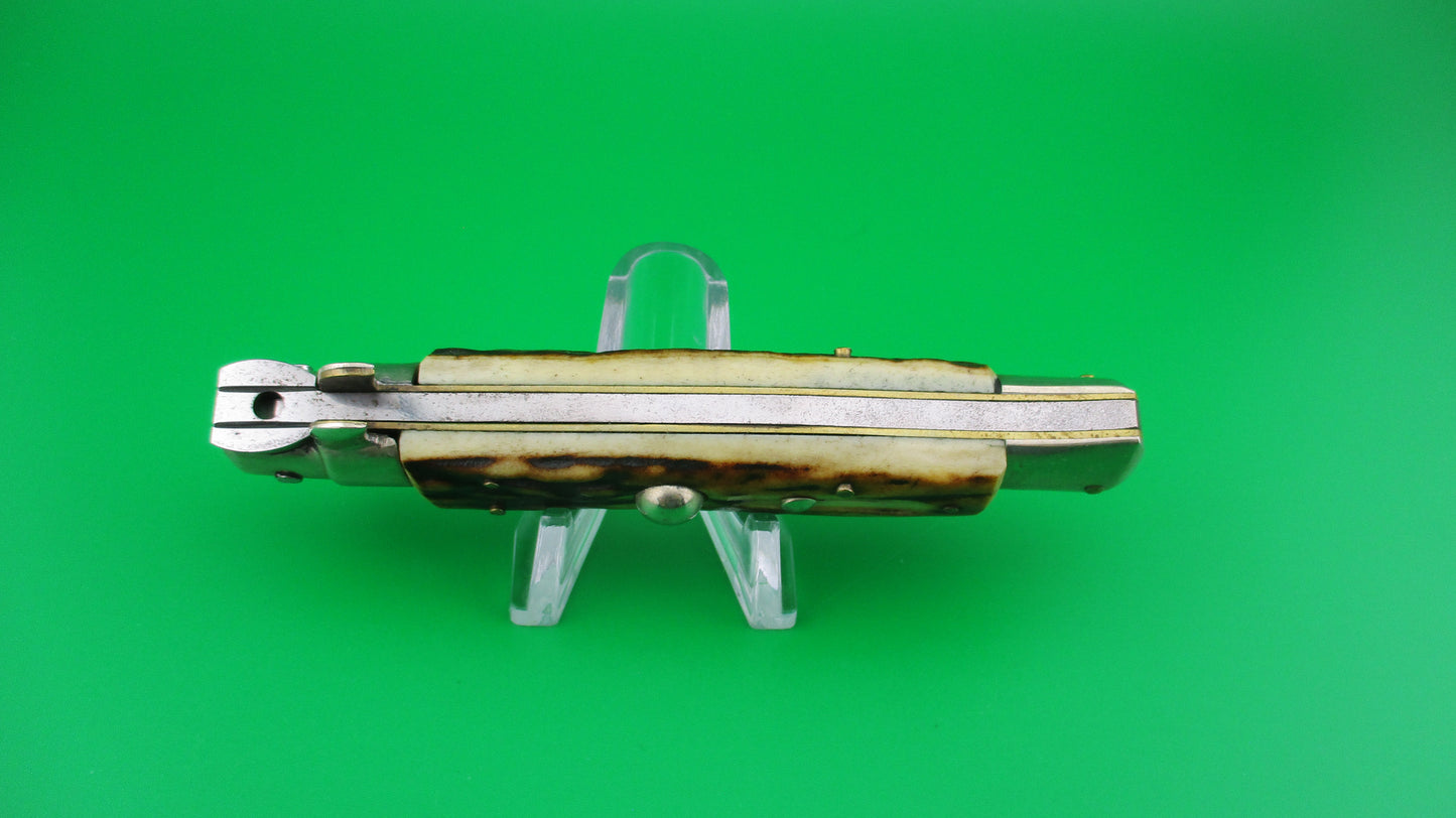 z Rostfrei IMPORT 20cm Italian Stag transitional stiletto switchblade