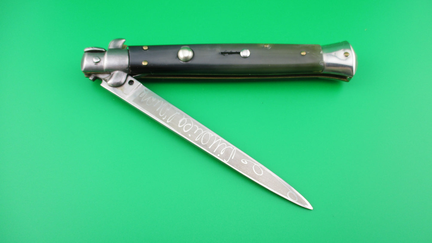 INOX 28cm Italian Vendetta Stiletto swivel bolster vintage automatic knife