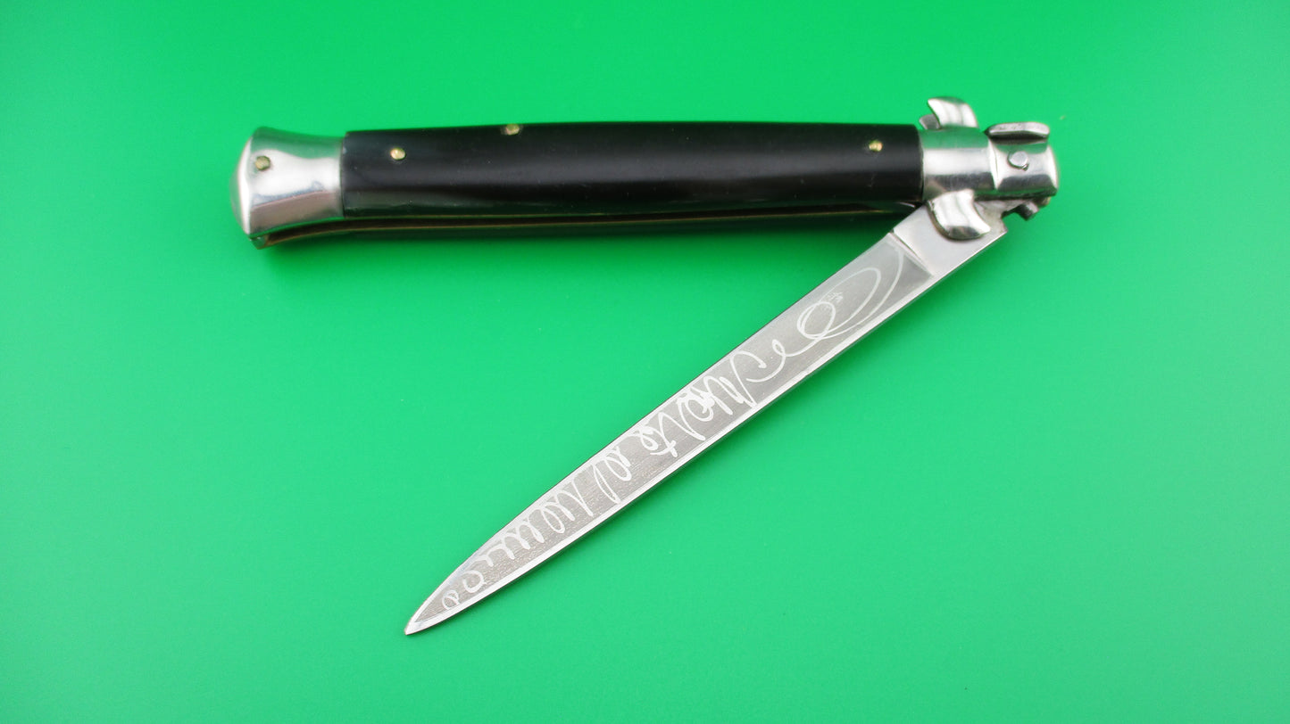 INOX 28cm Italian Vendetta Stiletto swivel bolster vintage automatic knife
