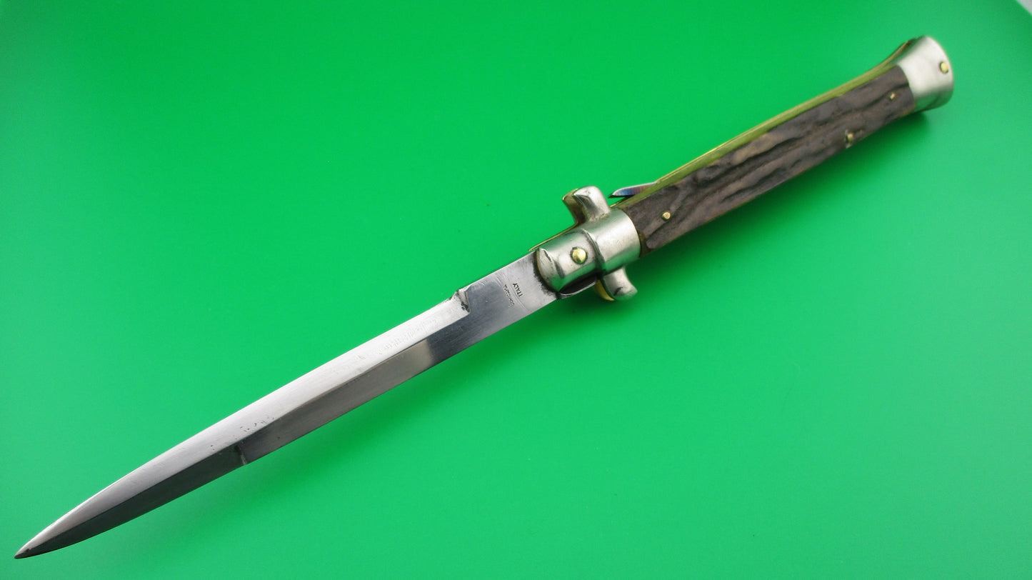 z CORICAMA INOX ITALY 28cm Italian Picklock Stag vintage switchblade knife square tab