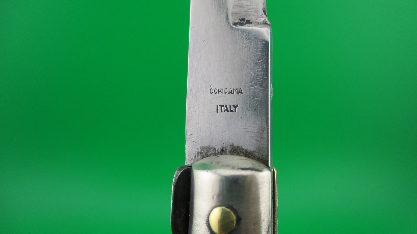 z CORICAMA INOX ITALY 28cm Italian Picklock Stag vintage switchblade knife square tab