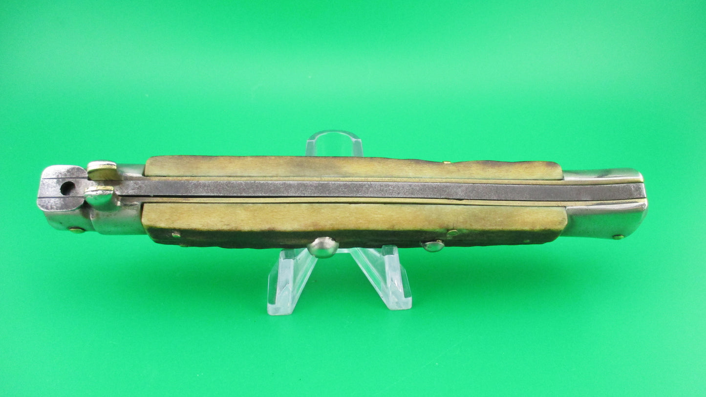 z CORICAMA INOX ITALY 28cm Italian Picklock Stag vintage switchblade knife square tab
