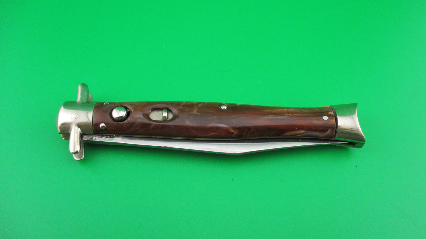 PRESTO Bowtie #5000 Caramel Swirl fishtail automatic knife