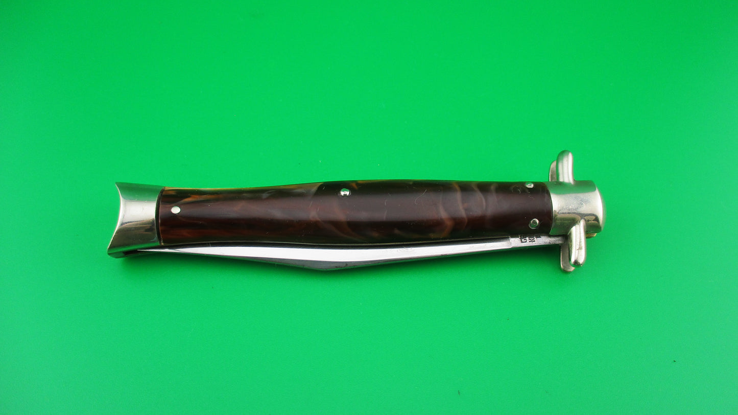 PRESTO Bowtie #5000 Caramel Swirl fishtail automatic knife
