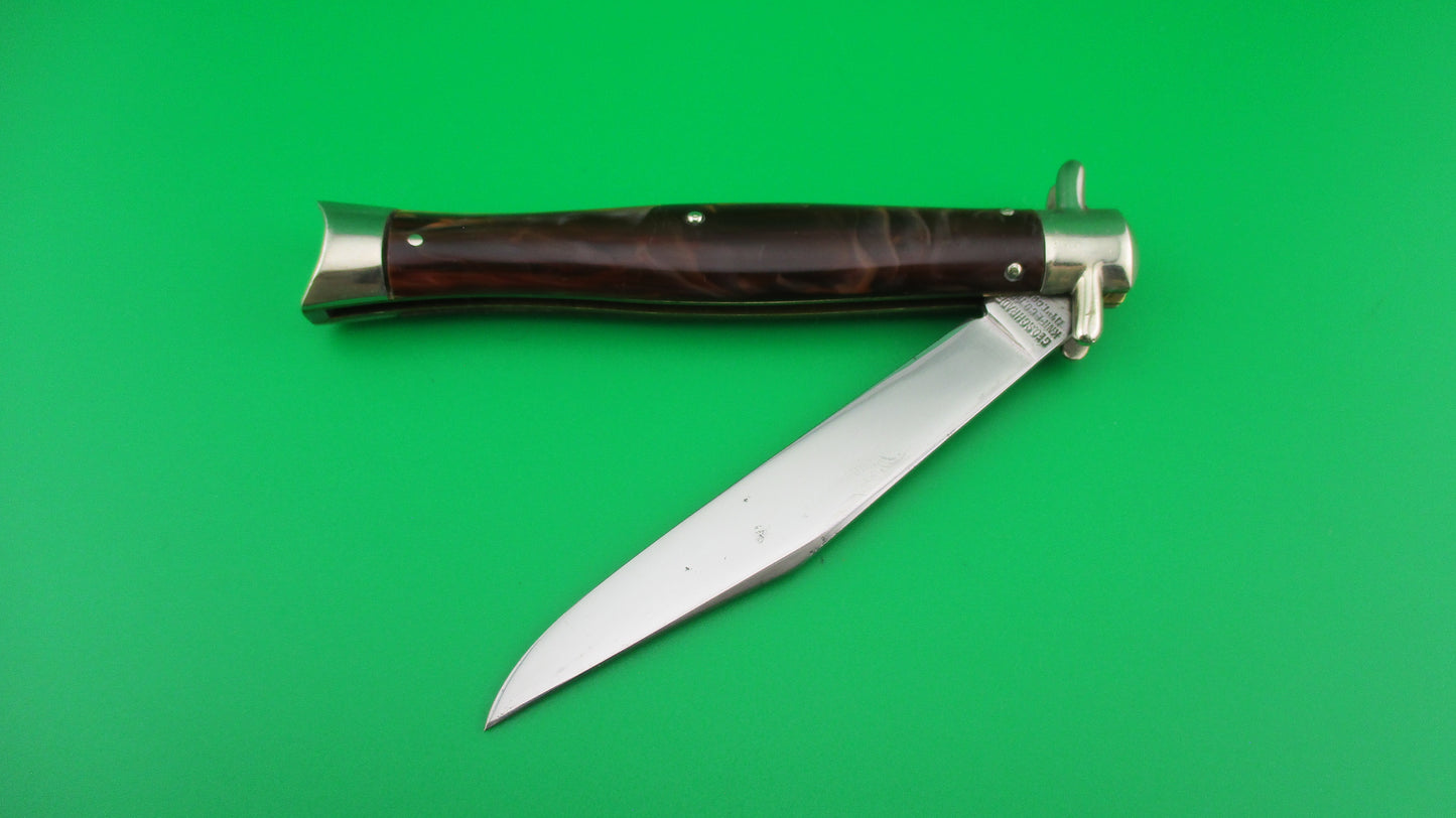 PRESTO Bowtie #5000 Caramel Swirl fishtail automatic knife
