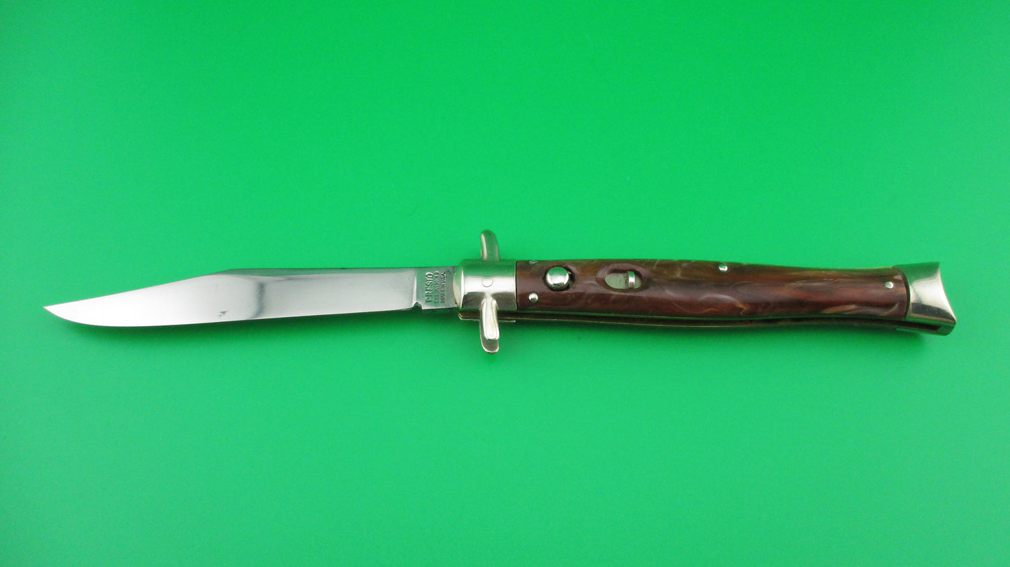 PRESTO Bowtie #5000 Caramel Swirl fishtail automatic knife