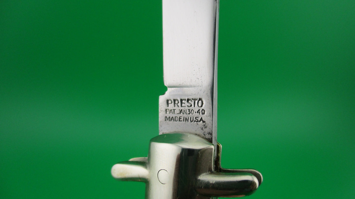 PRESTO Bowtie #5000 Caramel Swirl fishtail automatic knife