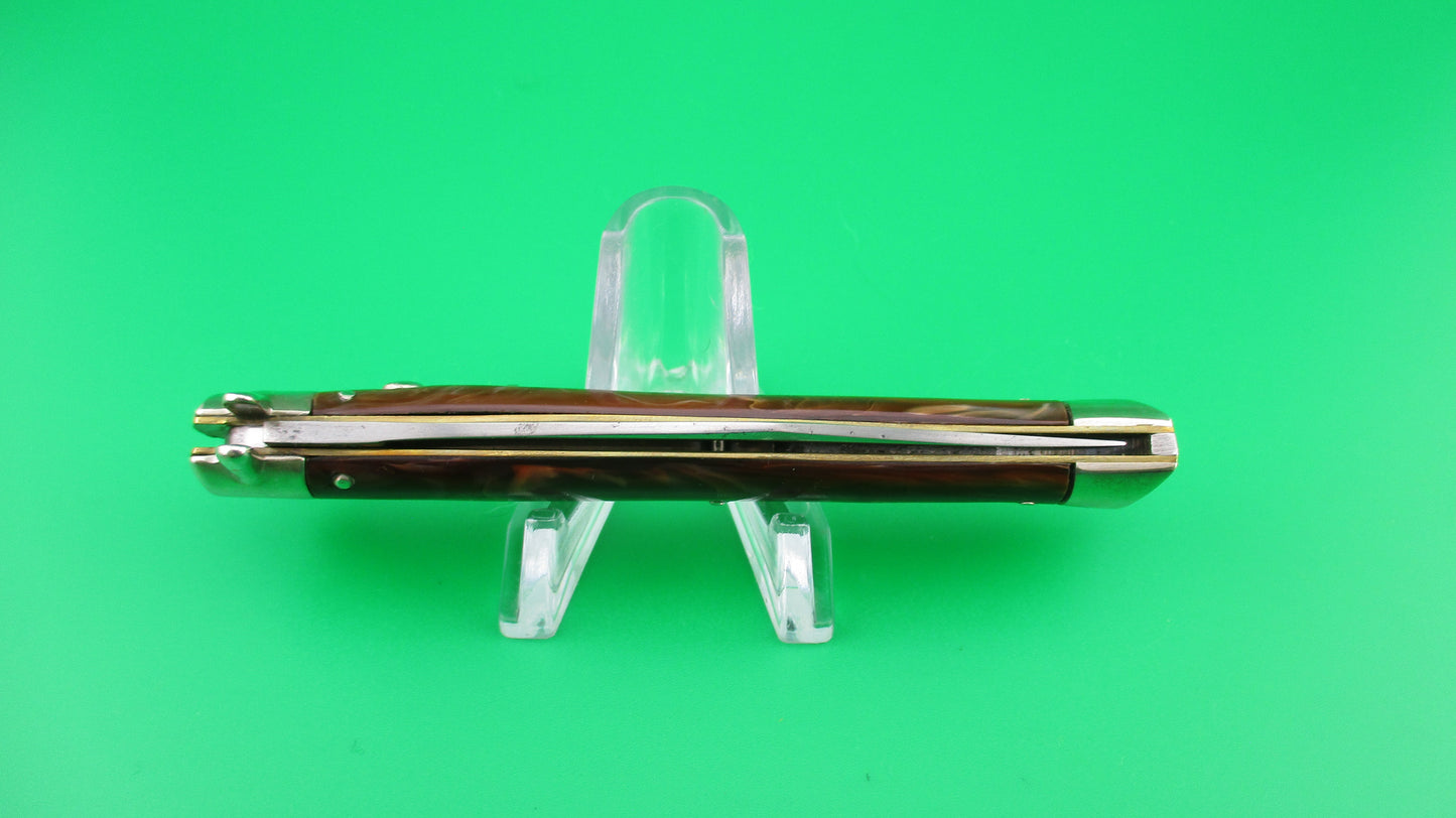 PRESTO Bowtie #5000 Caramel Swirl fishtail automatic knife