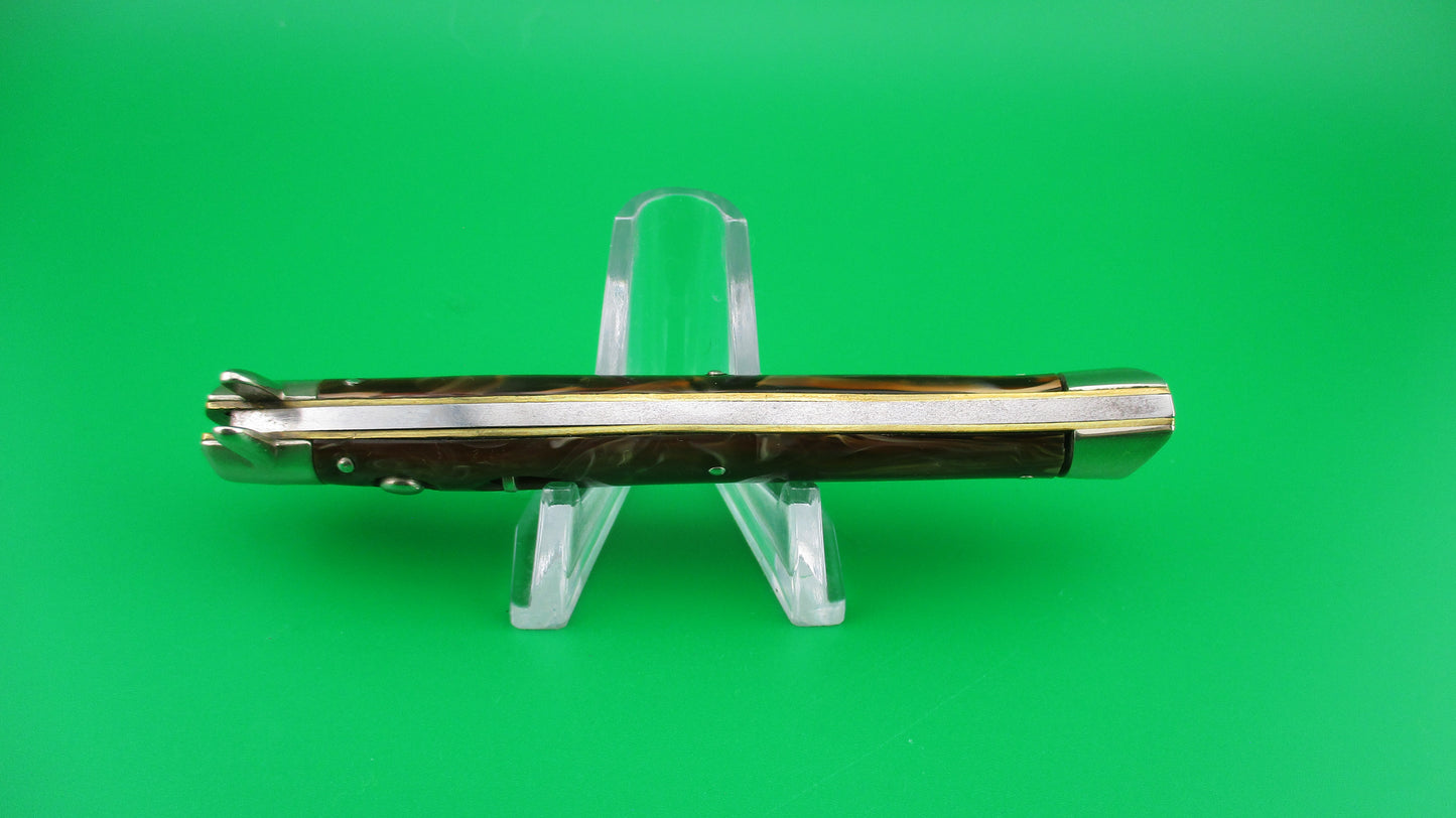 PRESTO Bowtie #5000 Caramel Swirl fishtail automatic knife