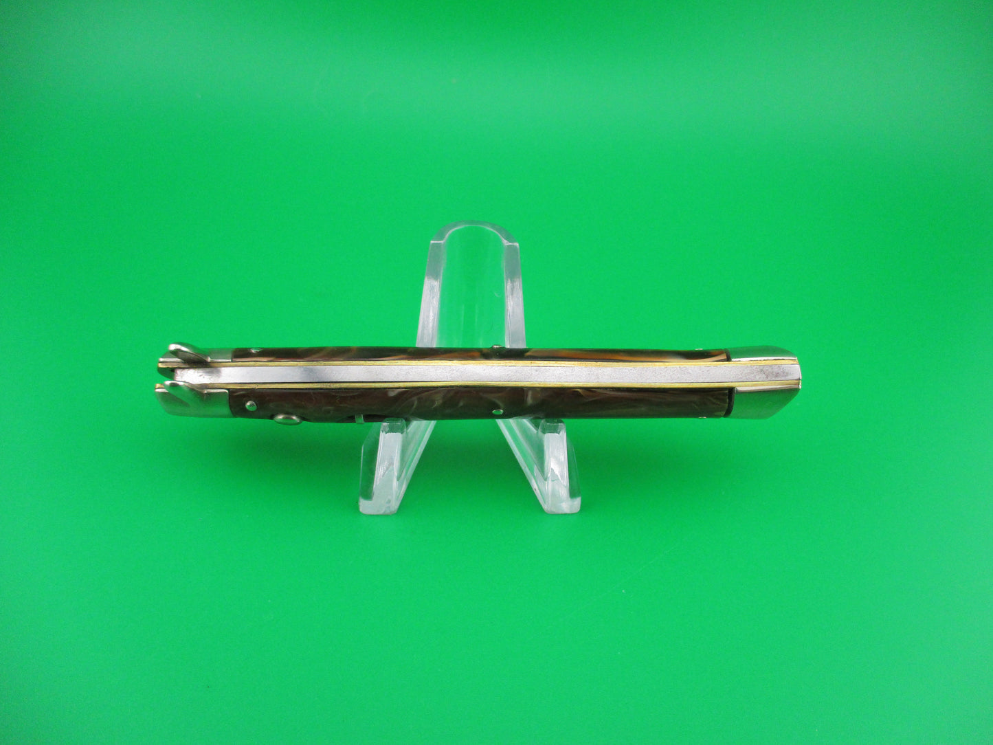 PRESTO Bowtie #5000 Caramel Swirl fishtail automatic knife