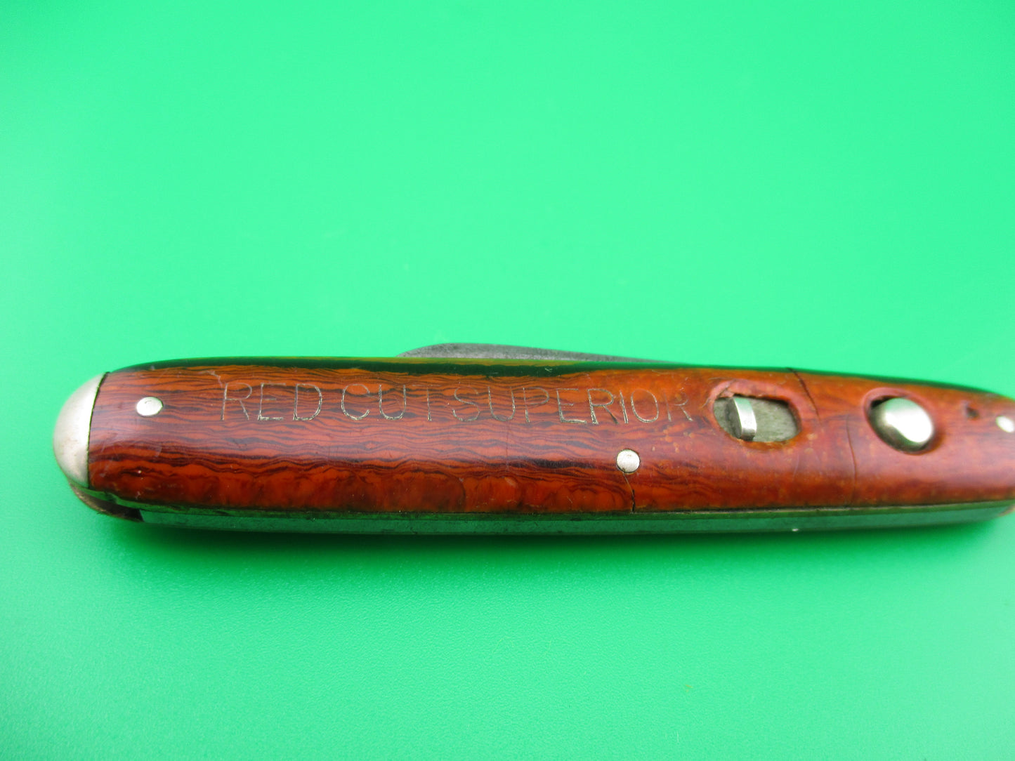 z SCHRADE CUT CO Medium double Red Cut Superior Tobacco automatic knife