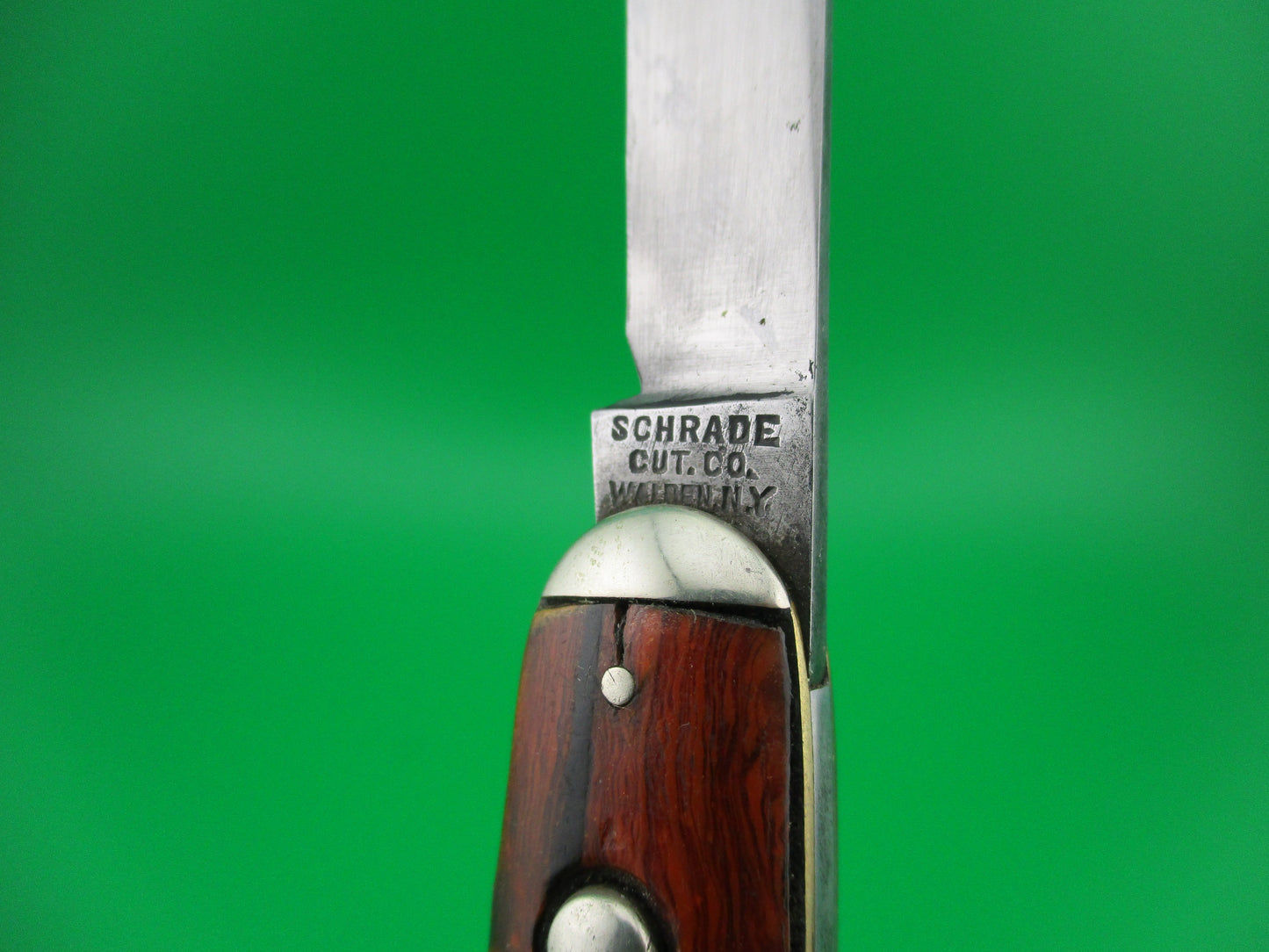 SCHRADE CUT CO Large double Cocobolo Tip bolster switchblade knife