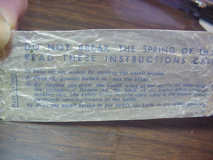 z Ring Cutlery BSvoboda Italy 16cm 1950s Picklock switchblade NOS w/ instructions