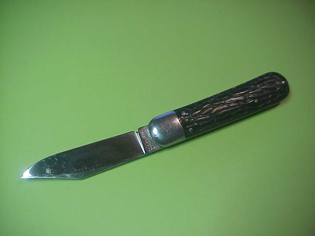 PRESTO Scout Black Wormgroove model 1000 Vintage 1940s automatic knife