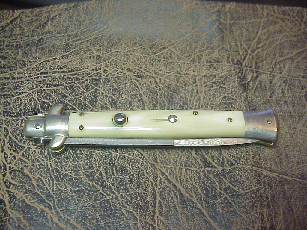 z TSF Frank Beltrame 28cm Italian Picklock Damascus commemorative switchblade knife