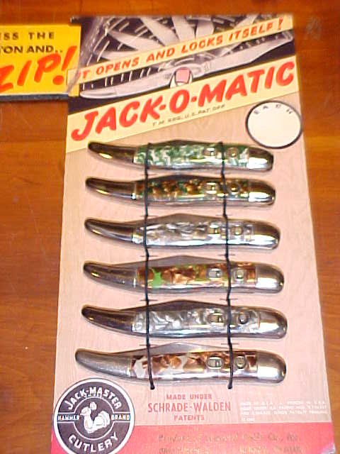 JACK-O-MATIC 1950s Display Card for Imperial toothpick switchblade knives