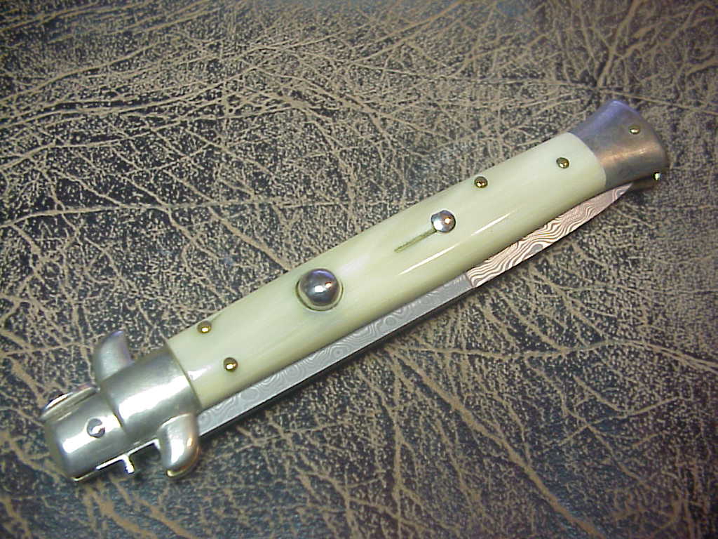 z TSF Frank Beltrame 28cm Italian Picklock Damascus commemorative switchblade knife
