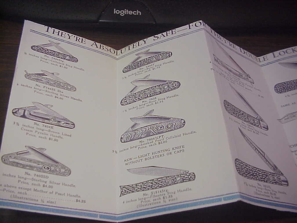 Schrade Safety Push Button Knife flyer reproduction