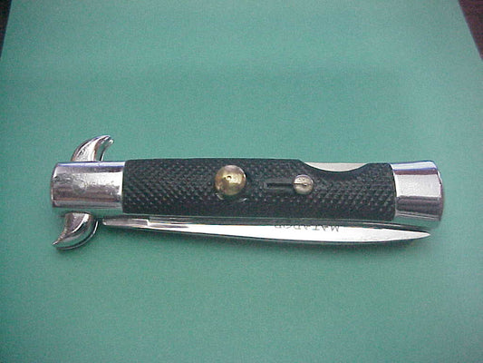 18cm Spanish MATADOR Coilspring Lockback curved guards automatic knife Etched