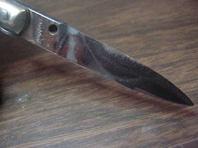 z Rostfrei (slant) 12cm Italian Transitional Small button stiletto automatic knife