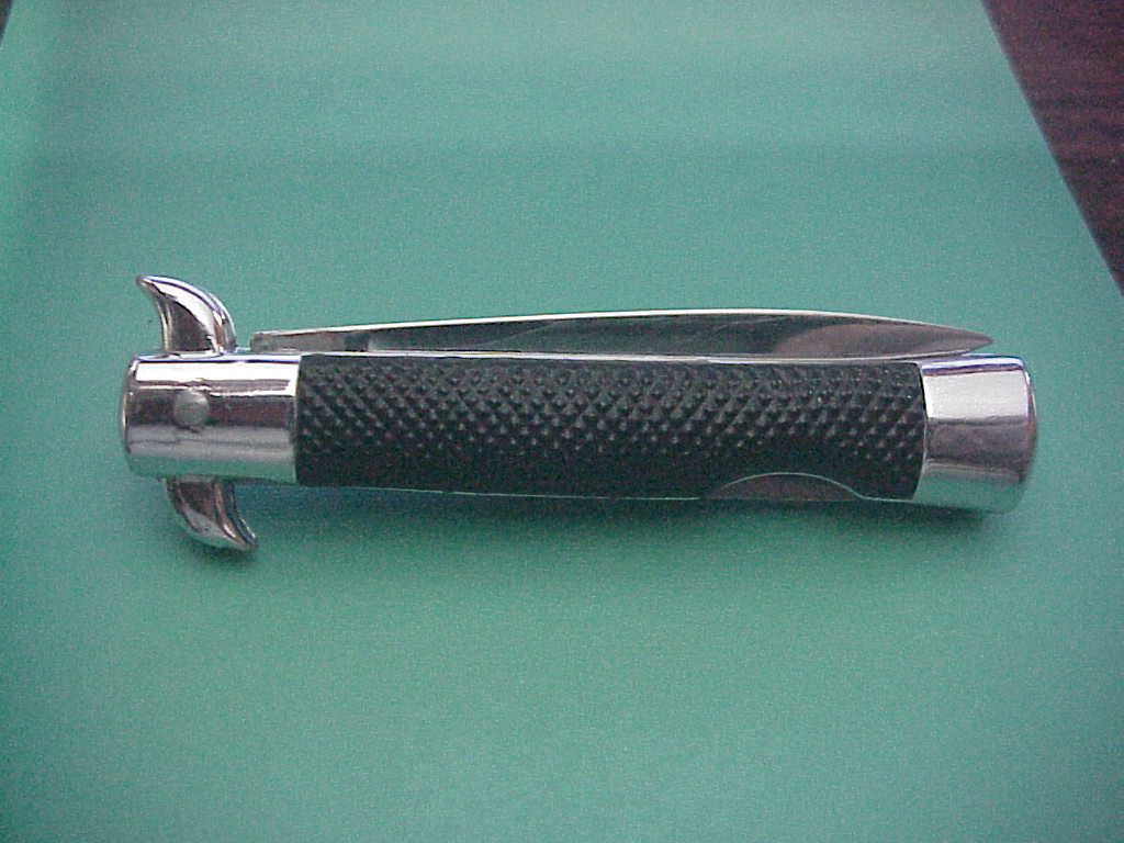 18cm Spanish MATADOR Coilspring Lockback curved guards automatic knife Etched