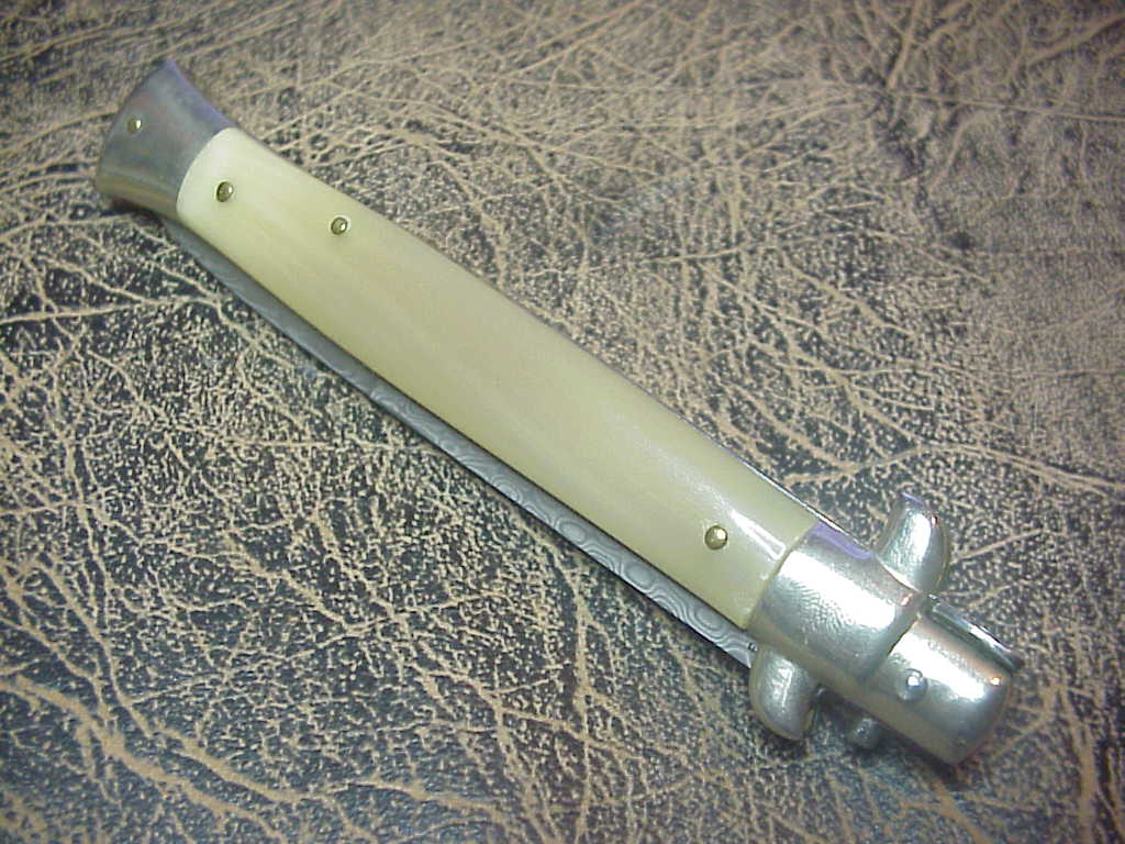 z TSF Frank Beltrame 28cm Italian Picklock Damascus commemorative switchblade knife