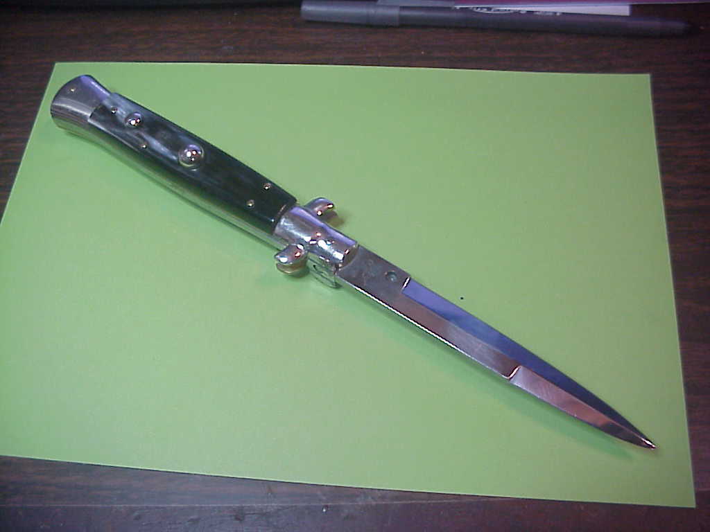RENZO PASCOTTO 25cm Italian Maniago Picklock horn automatic knife