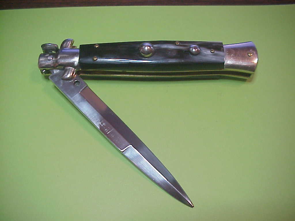 RENZO PASCOTTO 25cm Italian Maniago Picklock horn automatic knife