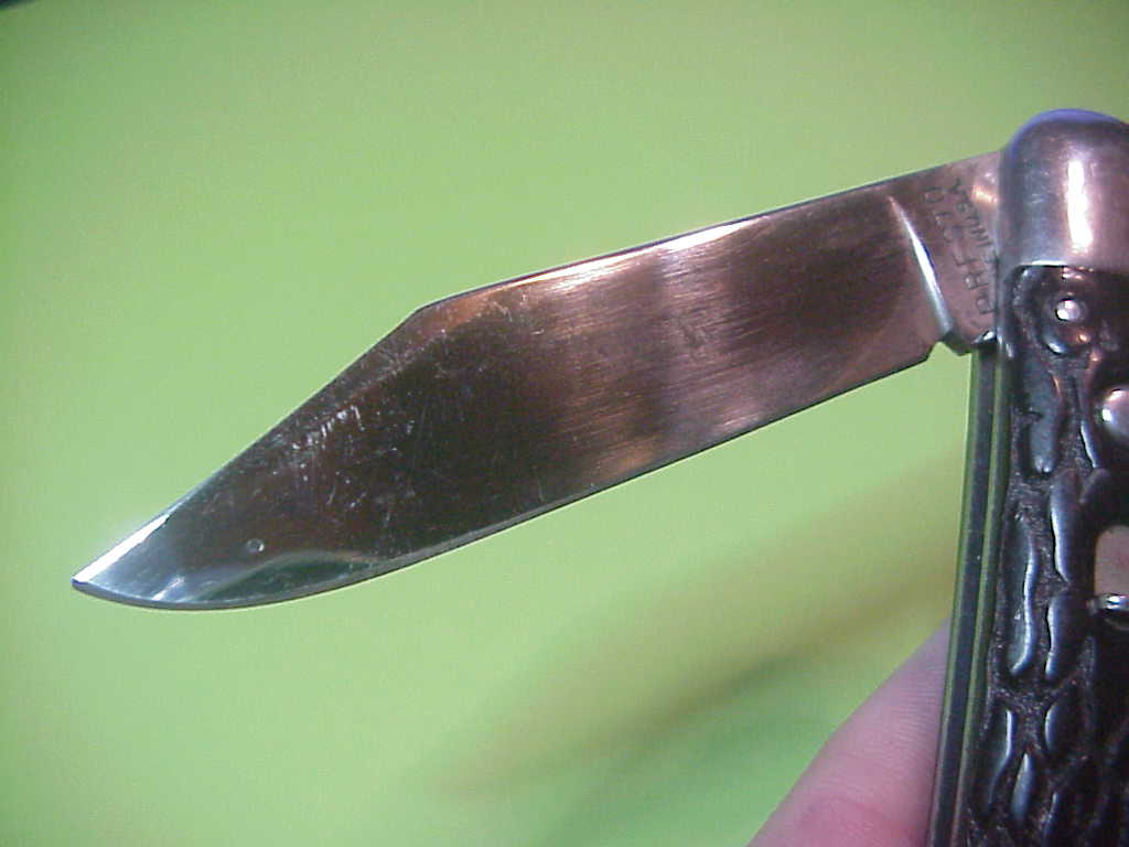 PRESTO Scout Black Wormgroove model 1000 Vintage 1940s automatic knife