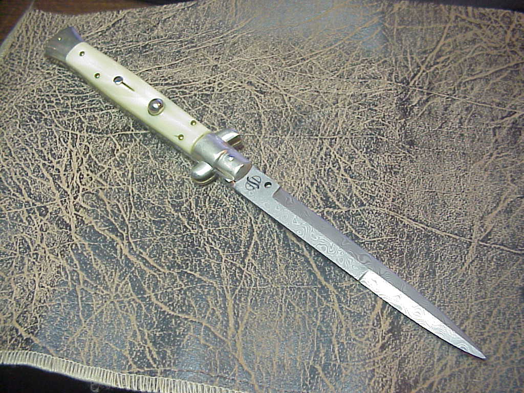 z TSF Frank Beltrame 28cm Italian Picklock Damascus commemorative switchblade knife