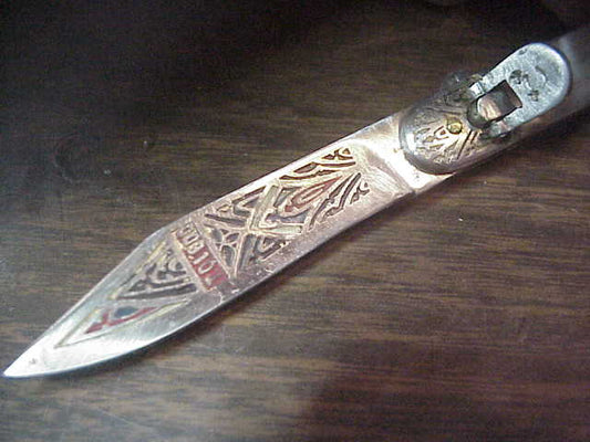 Toledo 12cm Spanish Lever Vintage Pearlex Tourist Souvenir automatic knife